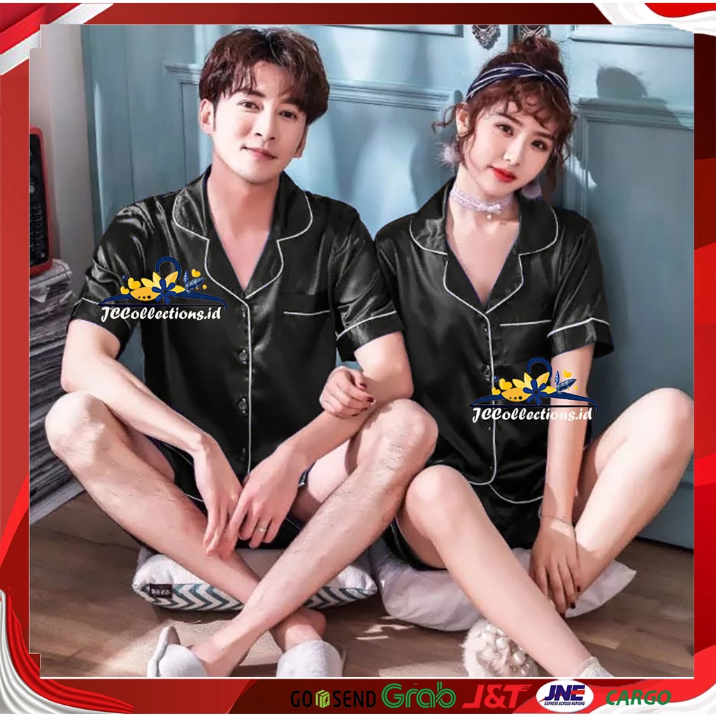 Piyama Hotpan Satin COUPLE - JCCollections Baju Tidur Piyama Couple