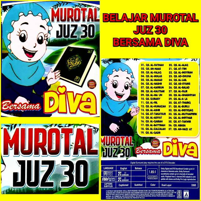 KASET TERLARIS FILM KARTUN EDUKASI ANAK BELAJAR MUROTAL JUZ 30 BERSAMA DIVA