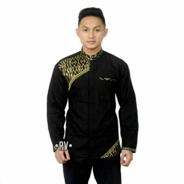 Koko Batik Gold Kombinasi  Exlusive Koko pakistan Hitam