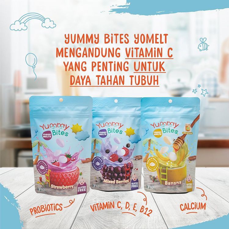 Yummy Bites Yogurt Melts Snack Bayi 20gr