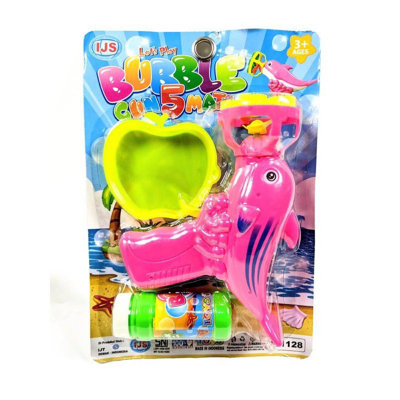 [B1128] Mainan Anak Bubble Gun Dolphin - Tembakan Pistol Gelembung Sabun 5 Mata