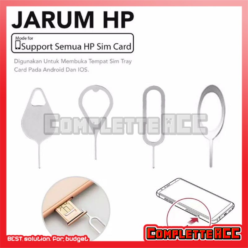Original Jarum tusuk Sim Card Bahan Besi Tebal / Ejector SimCard Besi