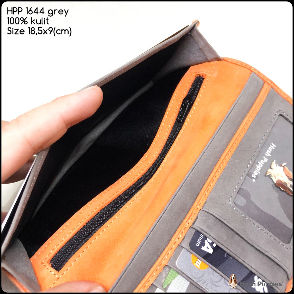 dompet kulit pria hush puppies 1644 series nubuck asli kulit sapi dompet panjang