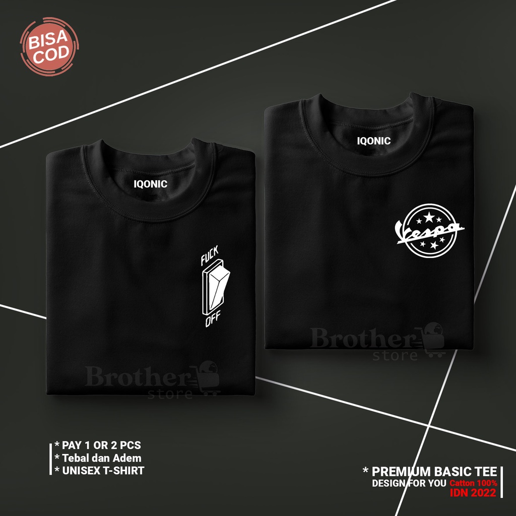 Buy 1 Or 2 PCS BROTHER STORE / Kaos Distro Pria / Kaos Distro100% Catoon Combed 24s / ArticelKFVP