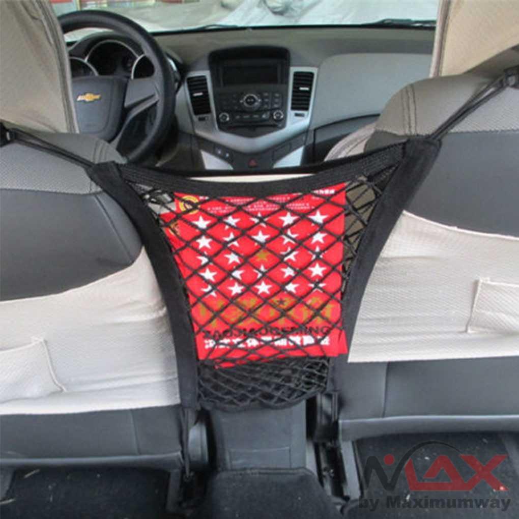 Jaring Mesh Penyimpanan Barang Mobil Car keranjang barang kursi depan  mobil Net Organizer Car Seat Storage Bag Strong Elastic Organizer Mesh Net Bags for Stowing Auto Vehicles Between Car Seats Luggage Holder Pocket Car Seat Storage Bag Strong Elastic