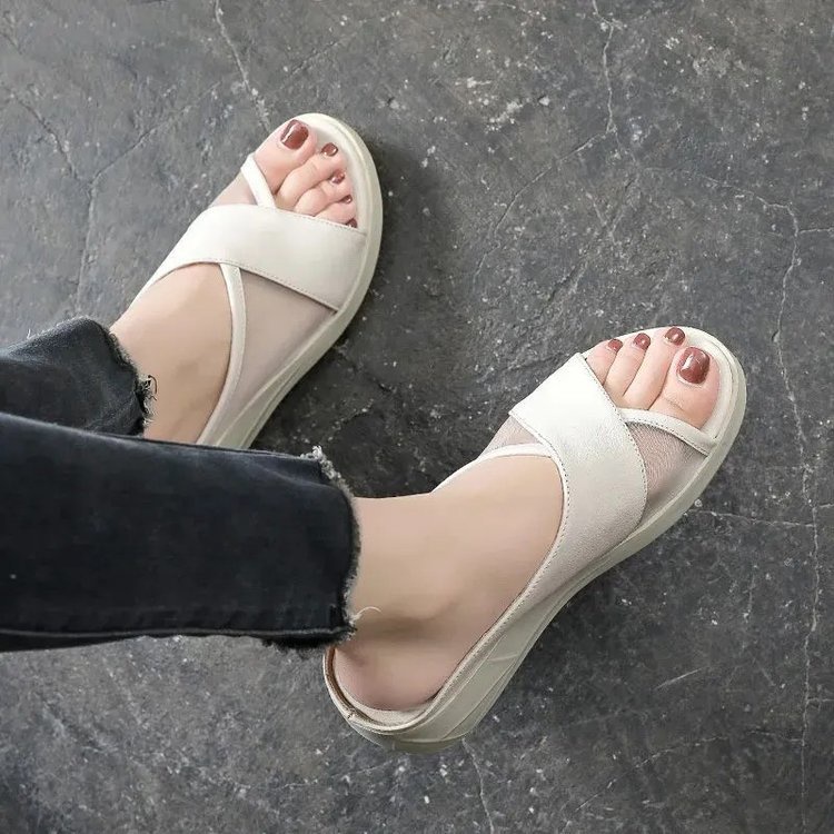 [JY] [1KG BISA 3 PSG] 1434 Sepatu Sandal Wanita Wedges 519 HALF TRANSPARAN CANTIK ELEGAN Sepatu Pesta Kerja Casual Impor