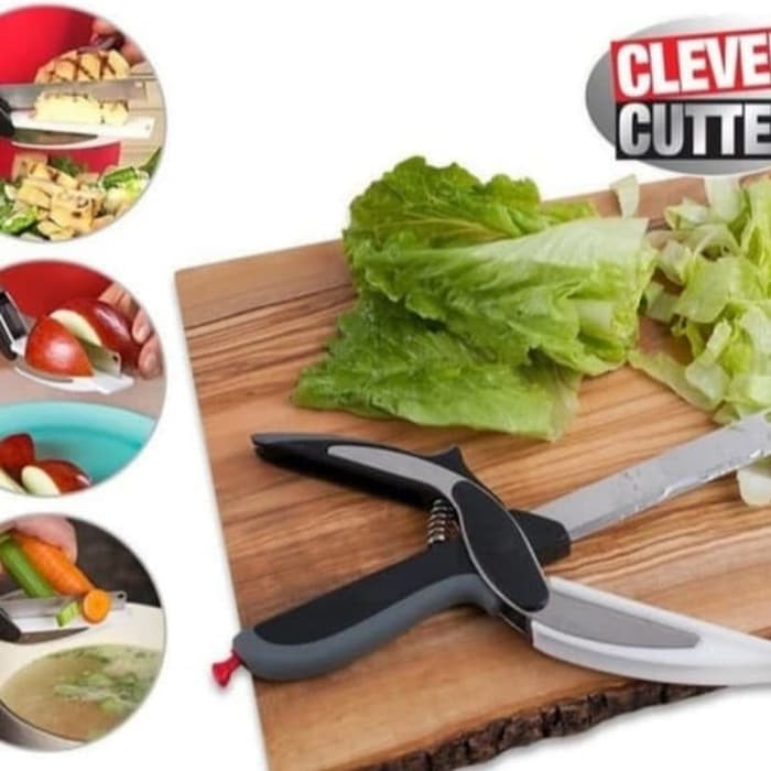 Clever Cutter 2 in 1 Gunting Dapur dengan talenan