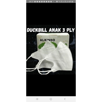 masker duckbill ALKINDO kids emboss isi 50pcs modwl sensi