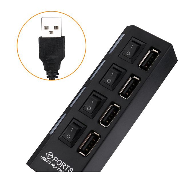 #LC-AccComp USB HUB 4 Port USB 2.0 Hub On/Off Switches