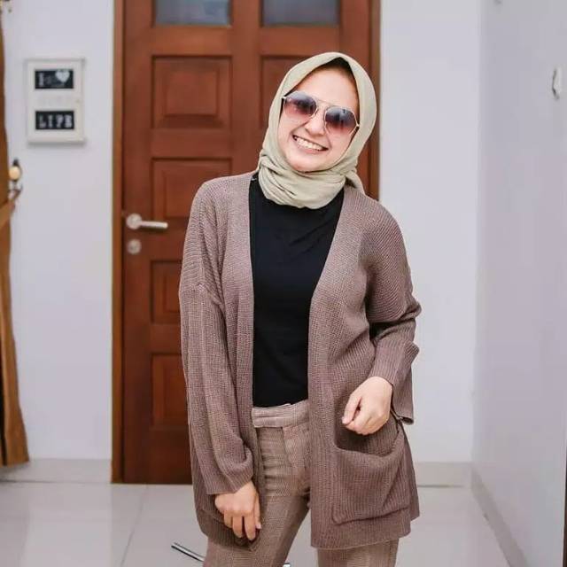 CS015 Cardigan Rajut Wanita Loocy Oversize