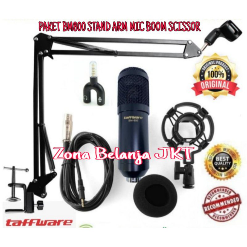 PAKET RECORDING MIC BM 800 BM800 CONDENSER MICROPHONE PODCAST KARAOKE LIVE PROFESSIONAL