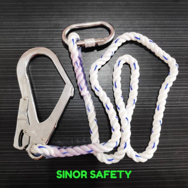 Lanyard Safety Single Big Hook Full Body Harness Climbing Rope Tali Body Harness GOSAVE