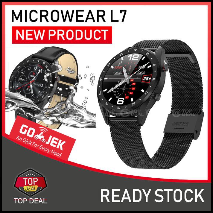 K9VX MICROWEAR L7 SMARTWATCH JAM TANGAN PRIA ORIGINAL ALT X2 L5 L8 - COKELAT KULIT LNI6