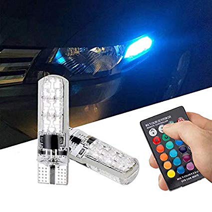 T10 LAMPU LED MOBIL MOTOR T10 RGB SMD ISI 2PCS REMOTE RGB01