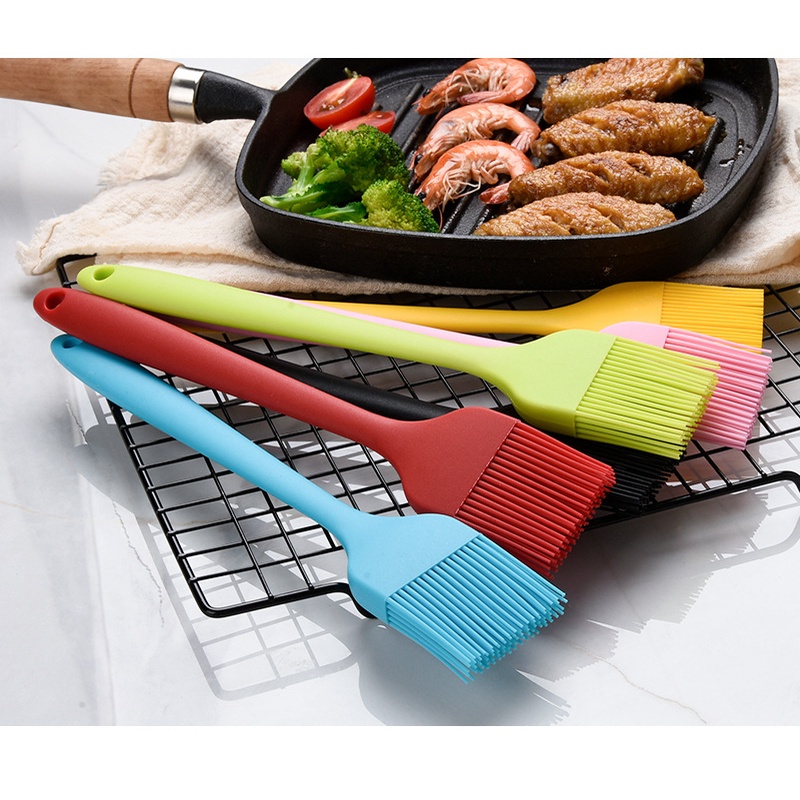 25x4.5 Cm Colorful Non-toxic Silicone Oil BBQ Brush Kitchen Accessories