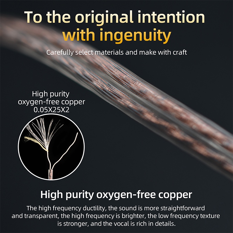 KZ OFC cable High purity oxygen-free copper flat upgrade line 2Pin for ZS10 EDX EDC ZST ZSN ZEX Pro X