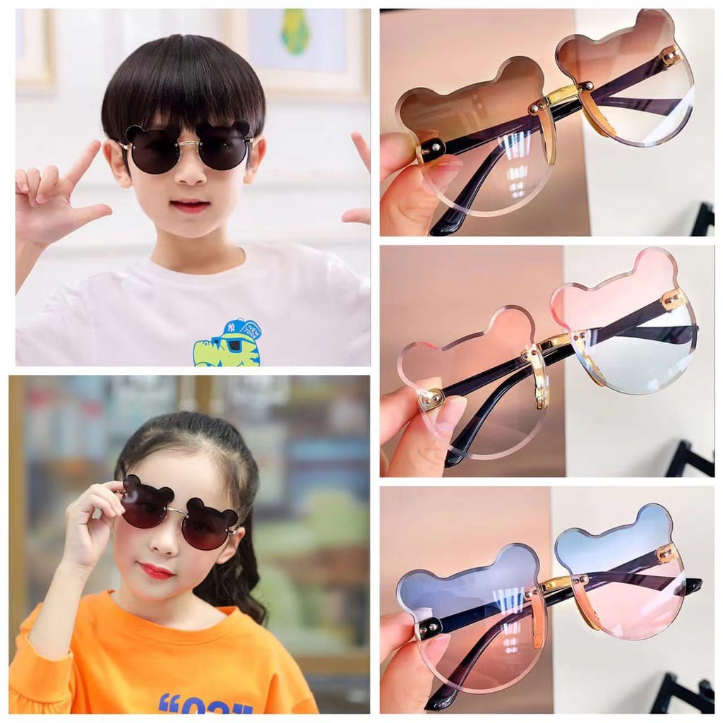 KACAMATA BAYI BERUANG HITAM USIA 0-8 TAHUN KACAMATA ANAK/BAYI KACAMTA ANAK NEW TREND FASHION ANAK TERBARU NO FRAME