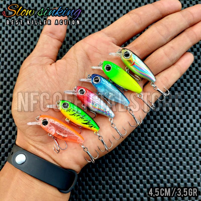 Mini lure minnow Slow Sinking 4,5 cm 3,5 gram MICRO Best killer action