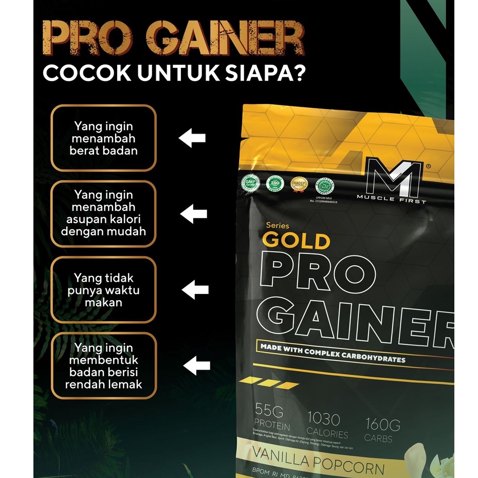 M1 Muscle First Gold Pro Gainer 2 Lbs BPOM Halal