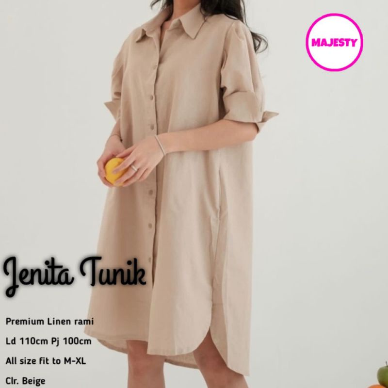 Jenita Tunik by Majesty Kemeja Oversize Linen