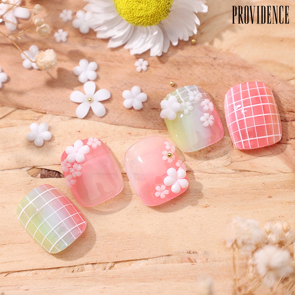 Providence Nail Decoration Easy to Stick DIY White Five Petal Flower Small Nail Ornament for Female