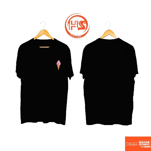 Kaos Logo es krim Baju  anak Distro Pria T Shirt Wanita Full Print Custom ice cream cone
