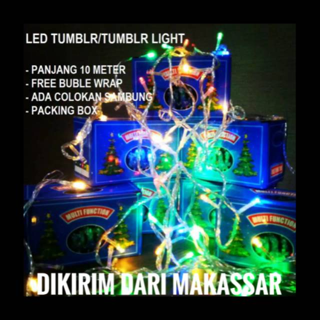 (DICEK) LAMPU TUMBLR LAMPU HIAS LED DEKORASI 100 LED 10 METER / LAMPU NATAL