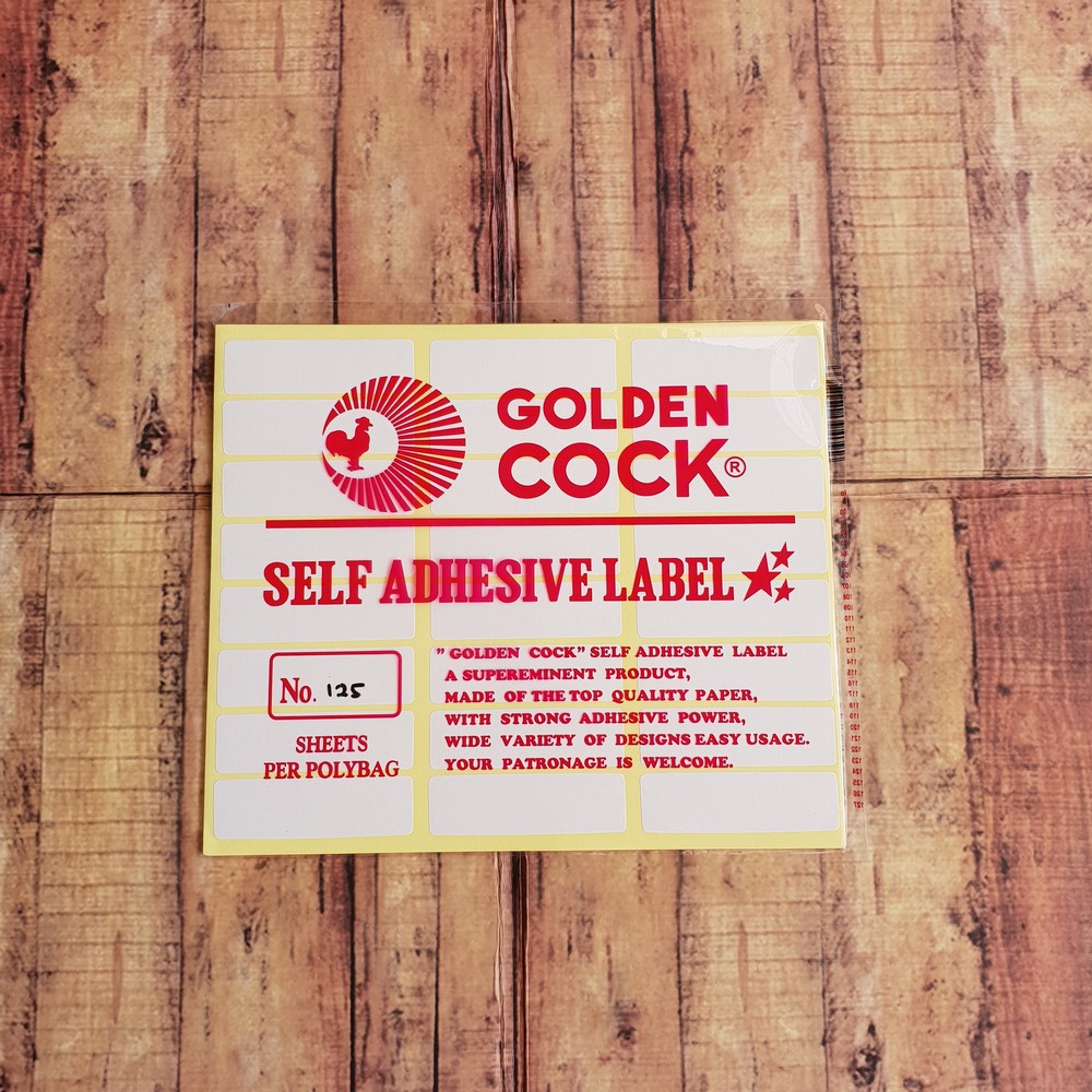 Label Golden Cock No. 125 - Self Adhesive Label 125 - Sticker