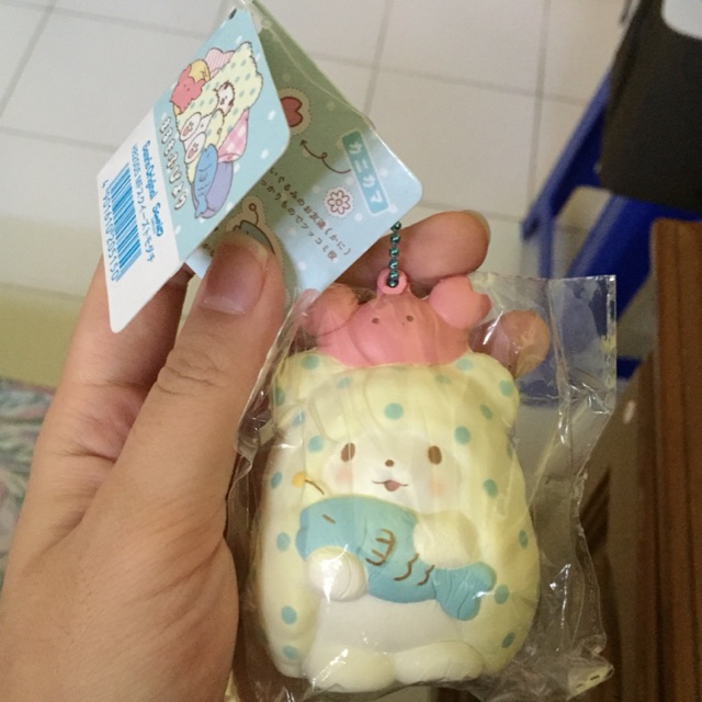 Squishy tag sanrio marumofubiyori kepiting crab sheep domba putih pink lisenced original rare