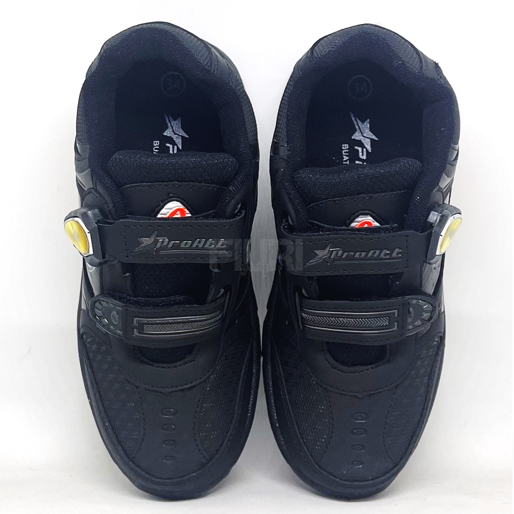 FIURI - Pro ATT Original - PMB MGP 463 PEREKAT 28-37 - Sepatu Kets Anak Laki-Laki - Sepatu Sneakers Anak - Sepatu Olahraga Sport Anak Balita Cowok Perekat - Sepatu Casual Magnet Anak Kecil - Sepatu Sekolah Hitam Anak Laki-Laki PAUD TK SD Murah