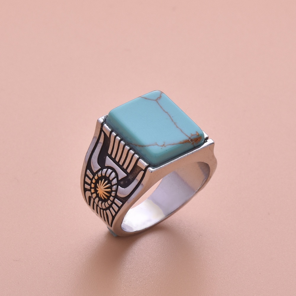 Cincin Sterling Silver 925 Dengan Batu Hias Turquoise Untuk Wanita Ccb62