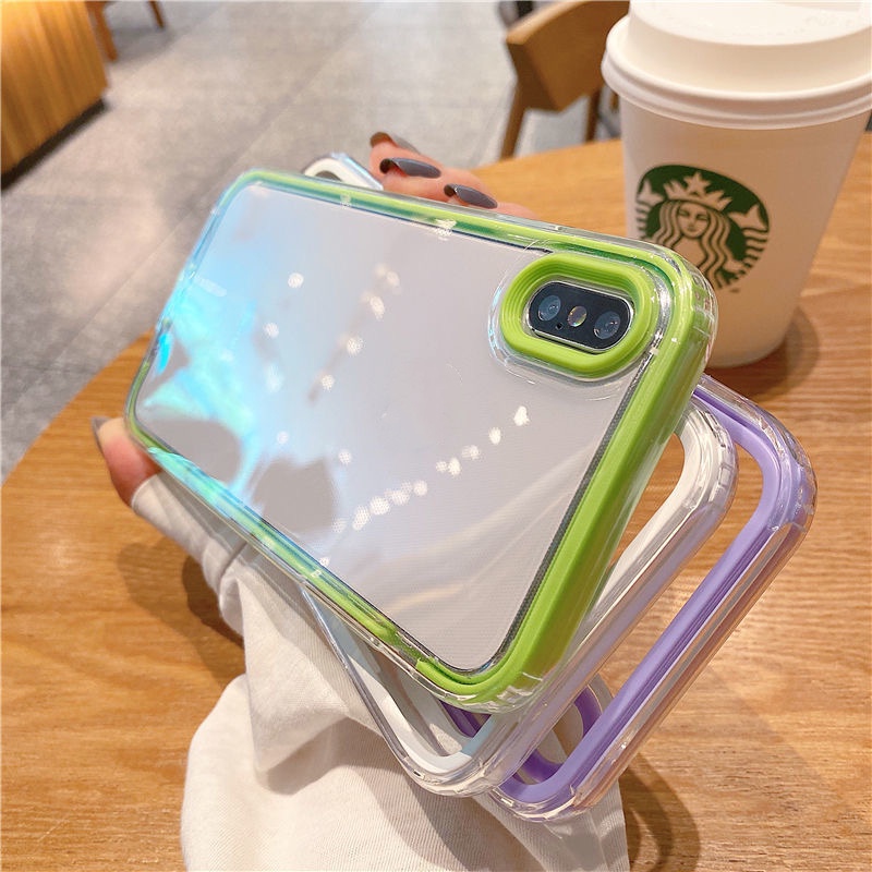 3 in 1 Case HP Transparan Anti Jatuh Untuk iPhone 7 Plus 8 Plus 6 6s Plus X XS MAX XR