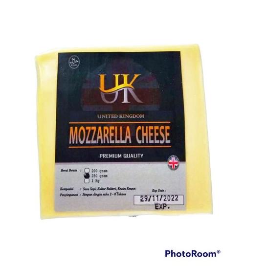 

Berkualitas! Keju mozarella UK 250 gram mulur moloor expired selalu