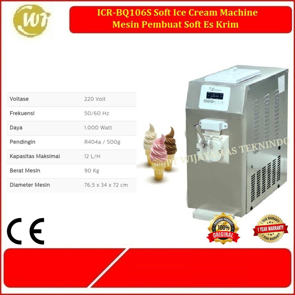 ICR-BQ106S Soft Ice Cream Machine – Mesin Pembuat Soft Es Krim