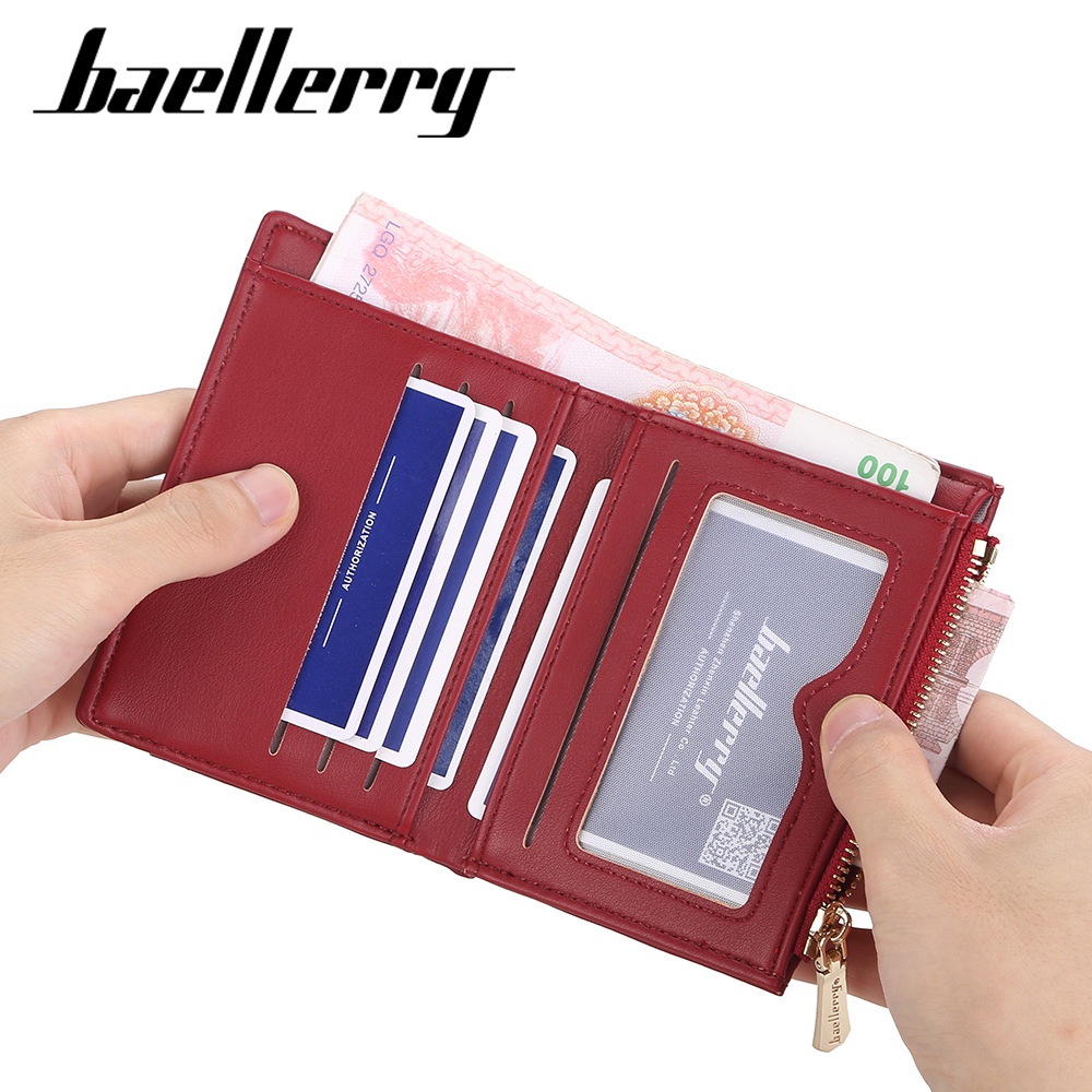 DOMPET LIPAT KECIL WANITA IMPORT BAELLERRY ORIGINAL BRANDED KULIT PREMIUM PENDEK KOREA HITAM SEVILLA WA486B5 MINI SLOT KARTU KOIN SIMPLE REMAJA KEKINIAN CEWEK MURAH TIPIS LUCU BATAM