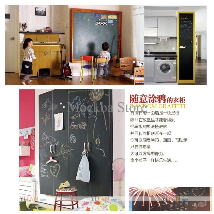 

papan tulis tinggal tempel Self Adhesive Blackboard hitam praktis