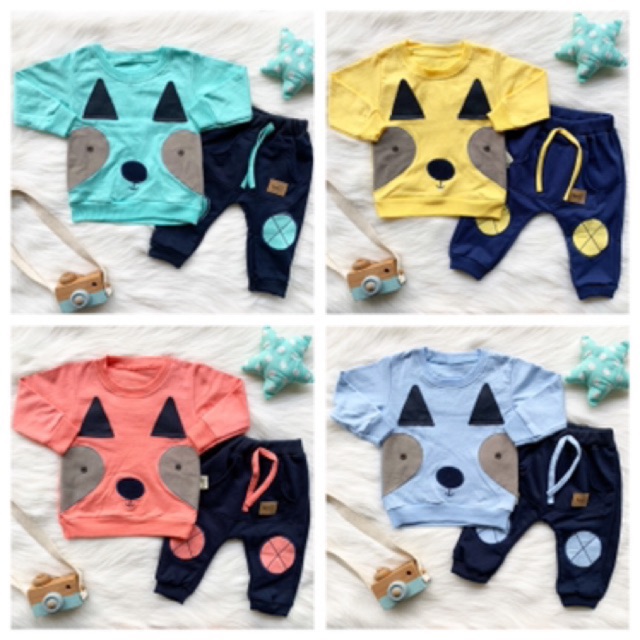 setelan sweater baby anak perempuan 1-4 tahun HELLO BUNNY sweater set celana panjang jogger lengan panjang