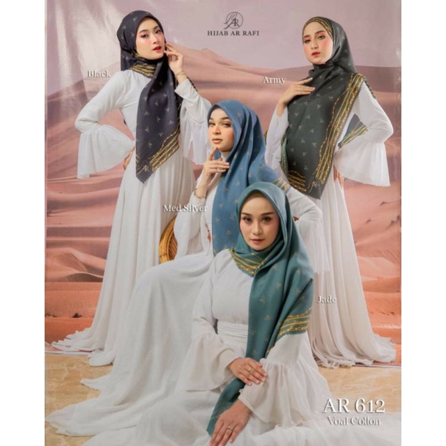 Hijab Arrafi Terbaru 2022 AR 612 jilbab kerudung segi empat voal