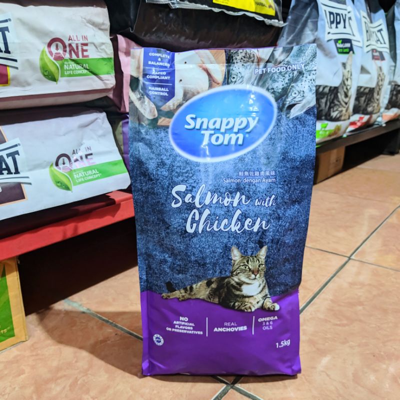 Snappy Tom rasa Salmon with Chicken 1.5kg - Makanan Kucing Snappy Tom