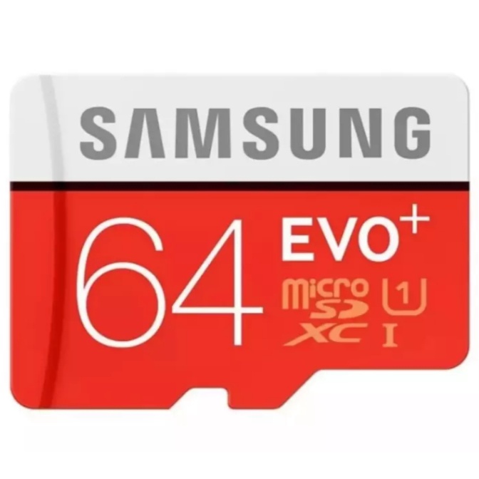 Memory Card-Micro SD Samsung EVO Plus 64GB Class 10 80MB/s With Adapter-Memory Card MicroSDHC Evo Plus 64GB