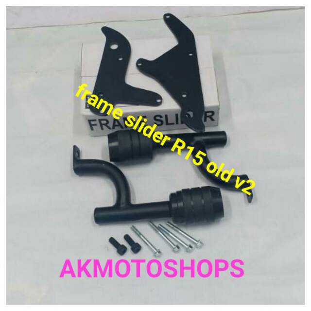 frame slider yamaha R15 old v 2 kepala plastik teflon pnp r15 old