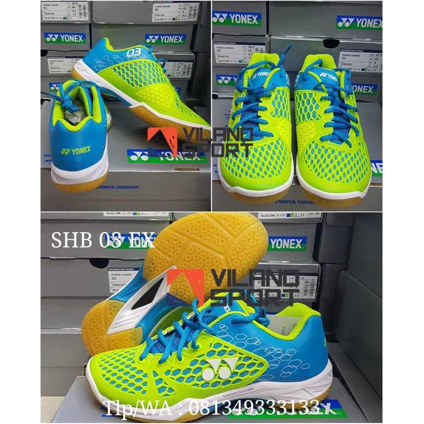 PROMO Sepatu Badminton Yonex SHB 03 EX Blue/Lime TERLARIS