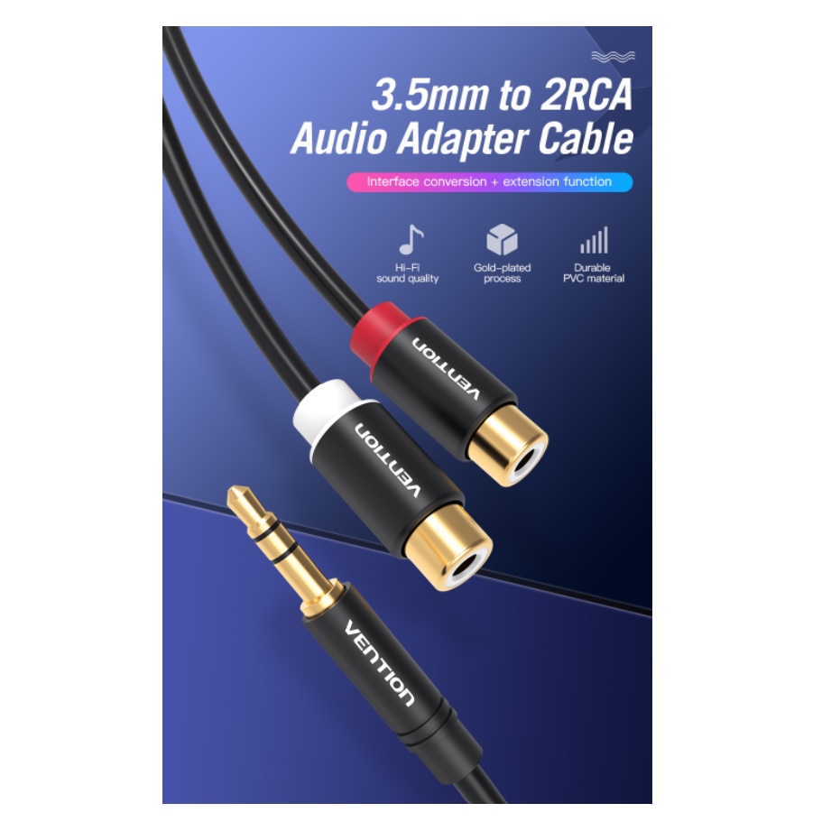 Vention R02 Kabel Aux Audio Splitter 3.5mm Male to 2 RCA Female