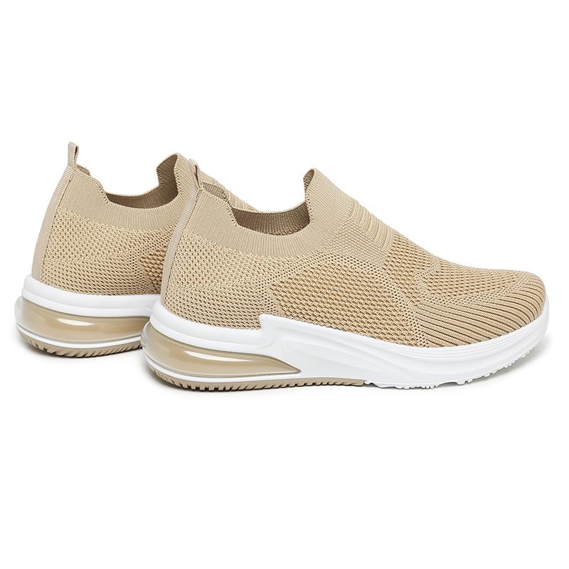 [GROSIR][COD] SEVEN_DAY SEPATU RAJUT WANITA OLAHRAGA TANPA TALI SPORT SHOES KHAKI A-668