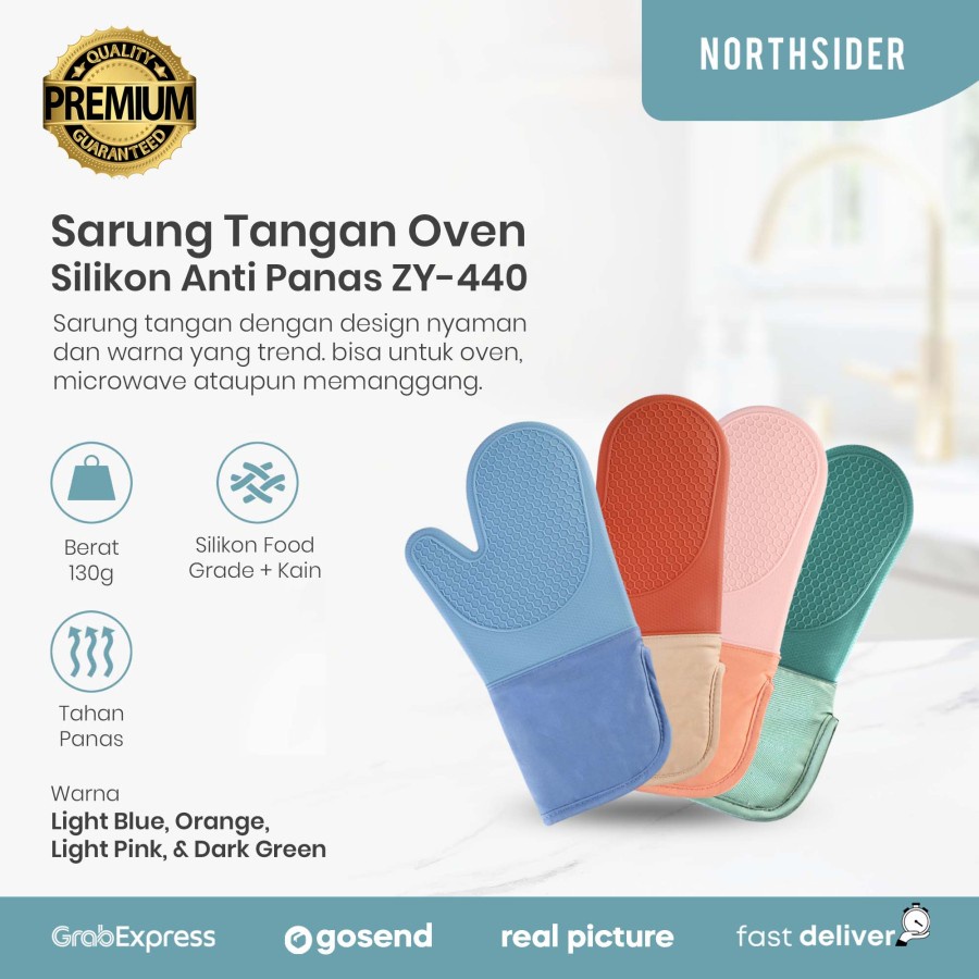 SARUNG TANGAN OVEN ANTI PANAS DAPUR SILICONE BAKING GLOVES ZY-440