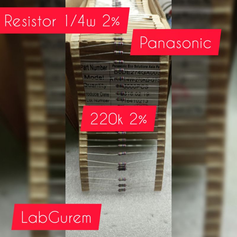 10 PCS RESISTOR 1/4W 2% 270K 310K 320K 200K 210K 290K 280K 180K 300K 260K 190K PANASONIC