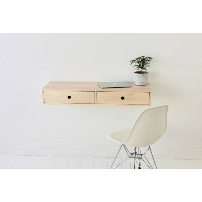 Nakas gantung, Nakas 2 laci minimalis bahan kayu jati belanda