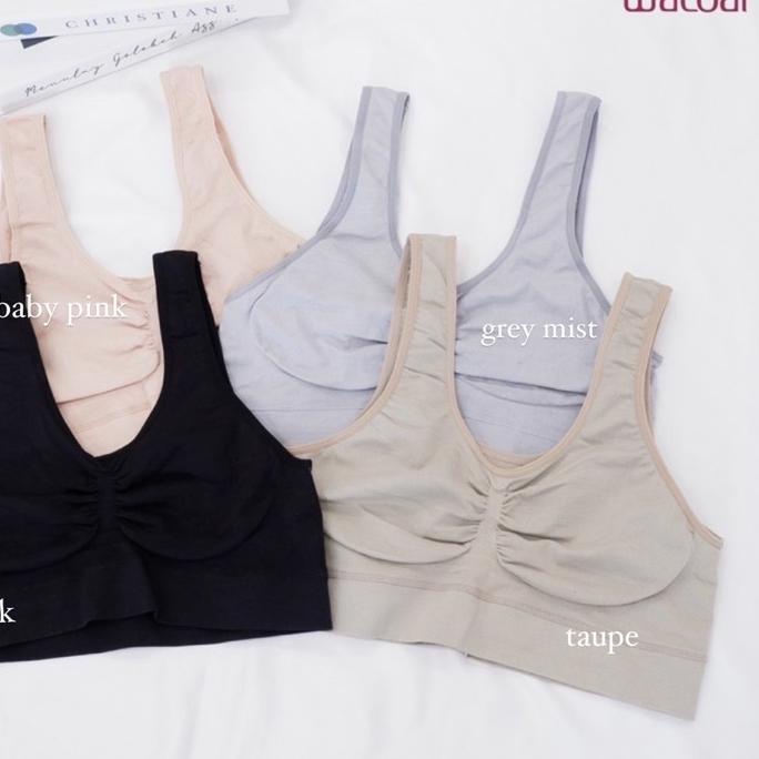 WACOAL Feel Free Wireless Padded Sports Bra Super Elastic / Bh Rumah Bra Tidur Sleep Bra Dengan Busa