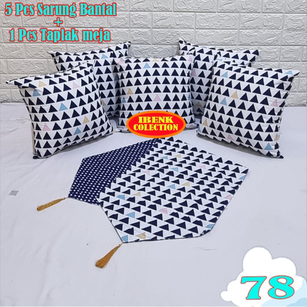 [NEW ARRIVAL] Paket Sarung Bantal Sofa 40x40 + Taplak Meja/ Table Runner [Bayar di tempat]