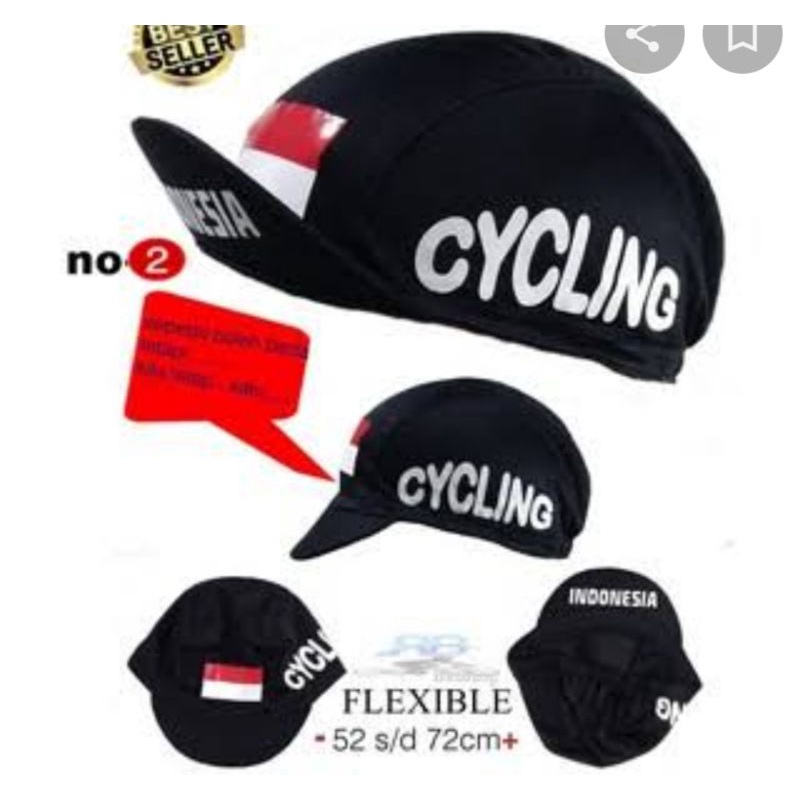 topi sepeda lipat motif printing